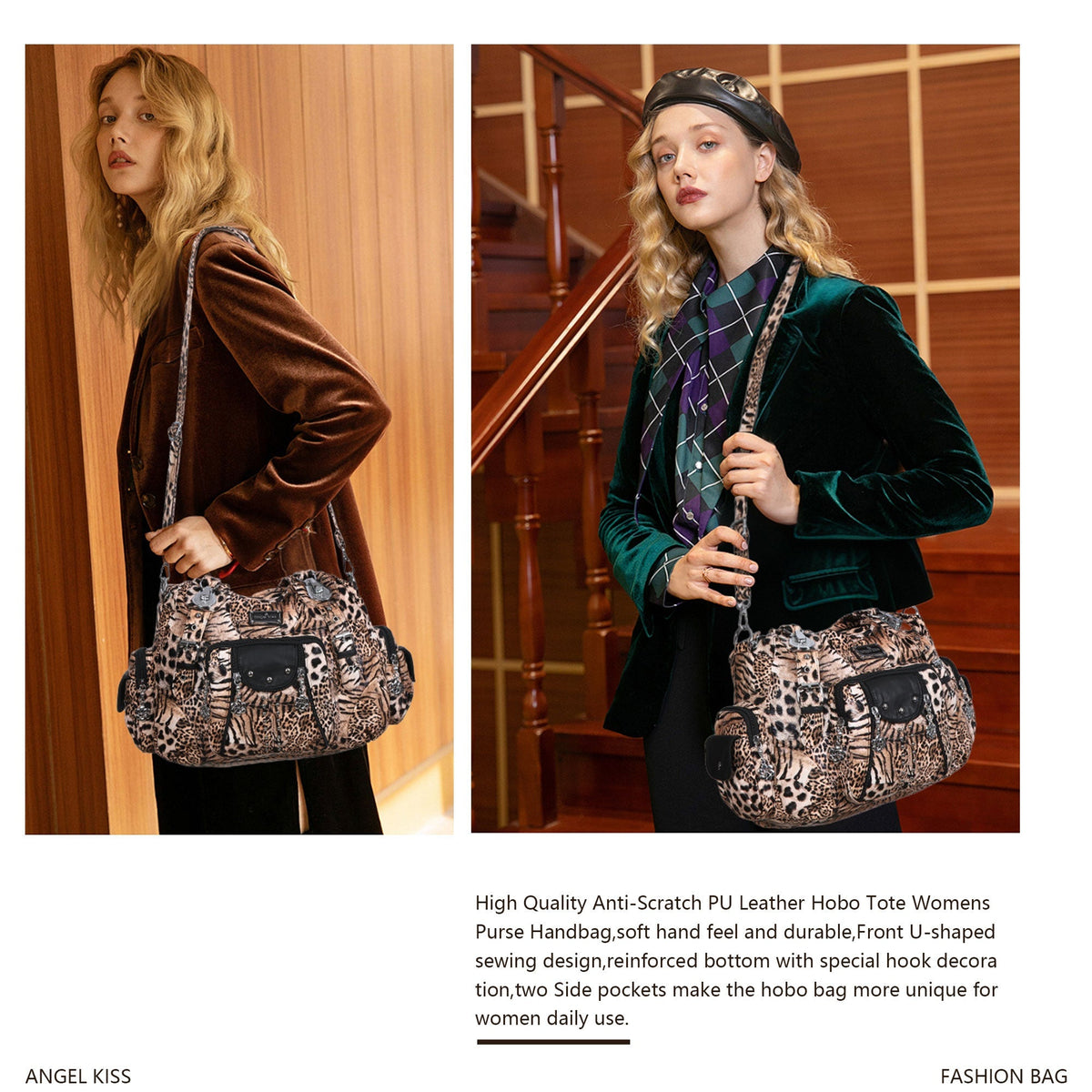 Faux Leather Leopard Print Shoulder Bag · Crossbody Purse For Women