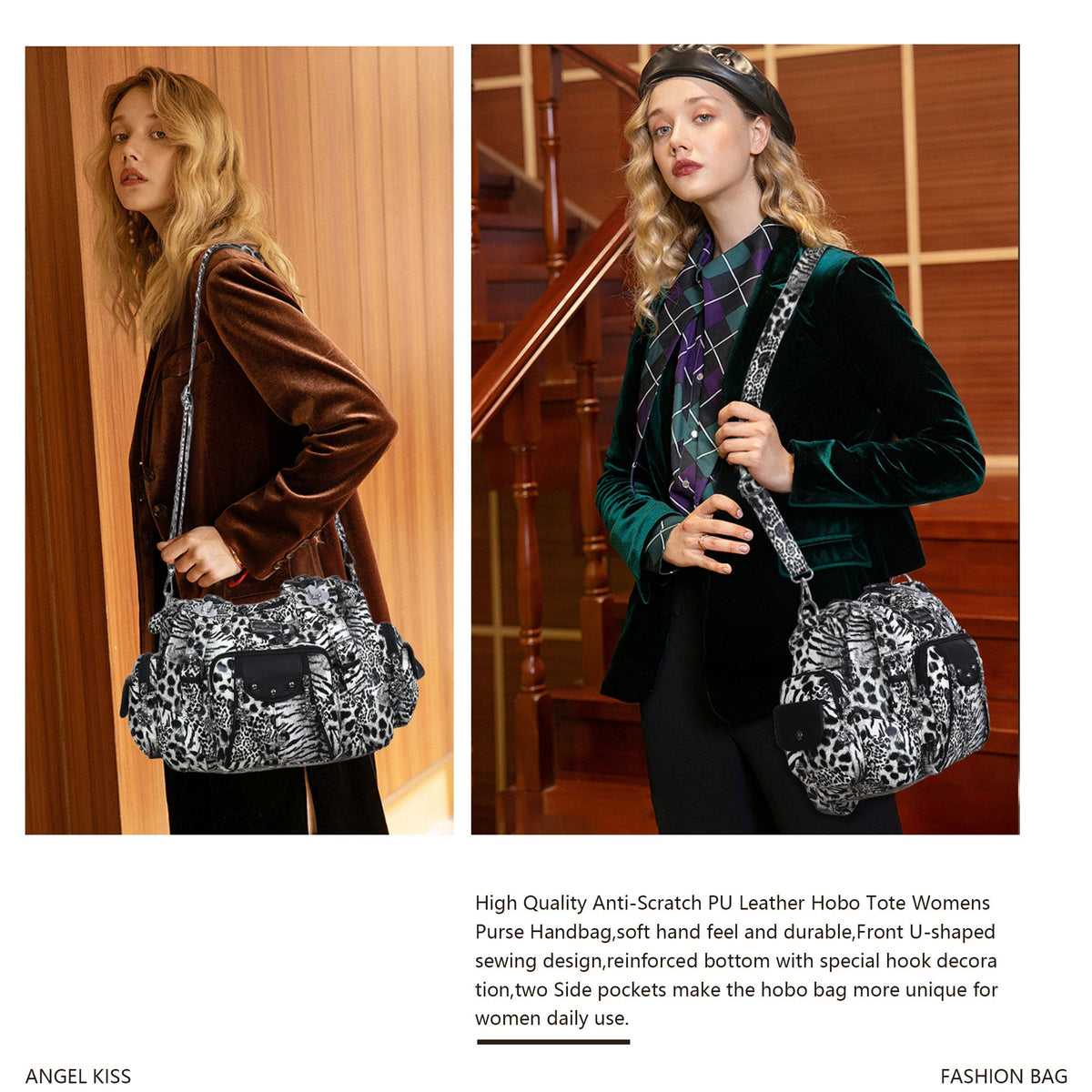 Faux Leather Leopard Print Shoulder Bag · Crossbody Purse For Women