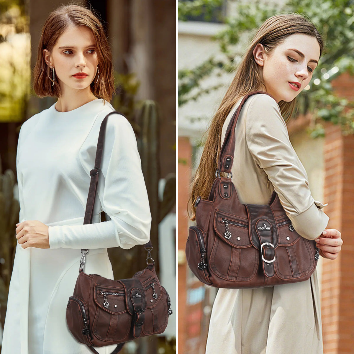 Women's Retro Fashion Multi-compartment Large Capacity Hobo Bag
